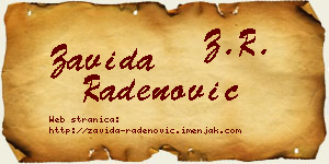 Zavida Radenović vizit kartica